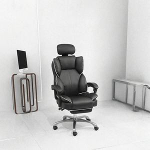 Modern Office <b>Ergonomic</b> Swivel <b>Chair</b> Cooling Backrest Comfortable Mesh Leather Seat Height Adjustable Metal Frame Headrest Legs - Product Image 3