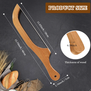 Sierra de Arco para Pan con Mango de Madera Profesional y Hoja Dentada para Pan Casero - Product Image 6