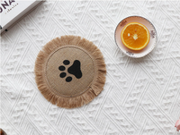 Sous-verres tissés à la main, sous-verres personnalisés en liège et jute pour cadeau de boisson