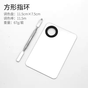 Stainless Steel Makeup Palette With Spatula For <b>Foundation</b> Mixing And Color Sticks Beauty Tool - Product Image 4