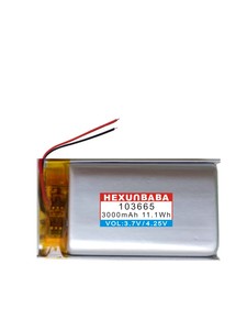 Batterie lithium-ion polymère 3.7V 3000mAh 103665 à 2 fils pour haut-parleur GPS MP3 MP4 L309 - Product Image 2