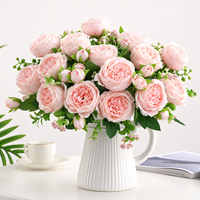 Fournisseur YM Factory – Bouquet de 5 roses artificielles persanes réalistes en soie pour mariée, décoration de fête, à tenir à la main