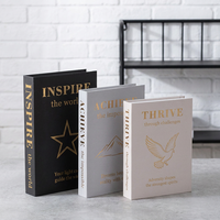 Ornement de livre factice avec citation inspirante, style minimaliste de luxe, livres factices estampés pour hôtels, studios et accessoires photo