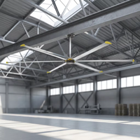 Ventilateur de plafond industriel FULUDE de 100 pouces (2,5 m) avec moteur PMSM, 6 pales en alliage d'aluminium, circulation d'air pour atelier et construction