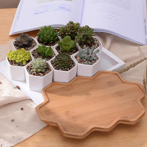 <span class=keywords><strong>Pot</strong></span> de fleurs créatif en céramique blanche hexagonale avec support en bambou et doublure, idéal pour plantes succulentes, décoration de jardin et de maison - Nouveauté ! - Product Image 6