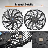 Ventilateur de refroidissement électrique universel ultra-plat 16 pouces pour radiateur, 12V 120W 1000 CFM, kit de montage pour moteur de voiture