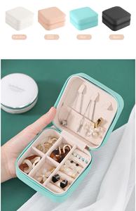 Estuche Organizador de Joyas Portátil Mini al por Mayor, Caja de Almacenamiento de Viaje de Cuero para Exhibición de Aretes, Collares y Anillos - Product Image 4