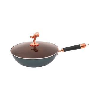 Verde de alta calidad <span class=keywords><strong>Camping</strong></span> cocina multiusos de hierro fundido antiadherente Pan <span class=keywords><strong>Wok</strong></span> chino - Product Image 3