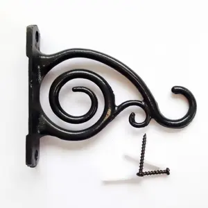 Cast Iron Decorative Bracket with Plant Hook Planting Basket Outdoor and Indoor Flower Decoration Garden Hanging Basket