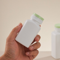 Kare Plastik Kapsül Şişesi, Çevirmeli Kapaklı Tablet Kapsül Kuru Toz Saklama Kabı 90ML 100ML 120ML 150ML Plastik Hap Şişesi