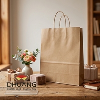 Sacs cadeaux en papier brun avec poignées, en gros, pour les courses, les anniversaires, les mariages, les fêtes, écologiques, durables, réutilisables, sacs en papier kraft