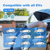 Chargeur EV portable 7kW 11kW Type 2 avec sac de transport et adaptateurs multi-prises pour l'Europe, les hôtels, l'hôtellerie et les maisons d'hôtes