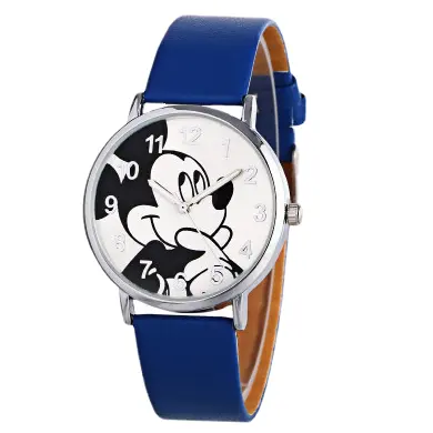 Aliexpress a éclaté les amateurs de dessins animés mignons vente chaude Mickey Mouse pu ceinture montre à quartz en gros