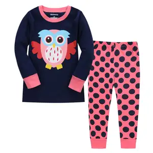 Ensemble de pyjama en coton pour enfants, motif de dessin animé, en Satin biologique, doux, pour bébé fille