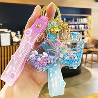 Accessoires de porte-clés créatifs et mignons, porte-clés en acrylique liquide avec animaux