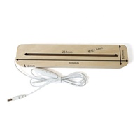 Base de lumière rectangulaire en bois de 300mm, support d'affichage à LED d'alimentation USB, Base à Led blanc chaud pour lampe à Illusion 3D en acrylique