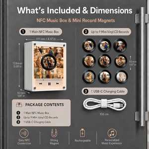 Caja de Música Magnética Personalizada para Refrigerador, Luz Nocturna, Inducción Magnética NFC, Caja de Música con Foto Personalizada y Canción Personalizada - Product Image 2
