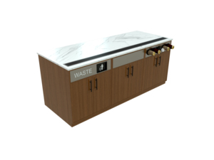 <strong>Industrial</strong> <strong>Style</strong> Black Metal Cashier Counter for Coffee Shop Durable Construction with Adjustable Interior <strong>Shelving</strong> - Product Image 1