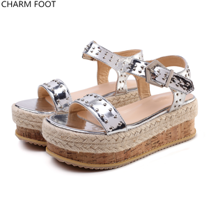 2020 nuovi arrivi delle donne del ribattino Incunea I <span class=keywords><strong>sandali</strong></span> della piattaforma - Product Image 6