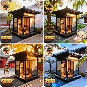 Cabine à thé moderne de style chanson Design <span class=keywords><strong>zen</strong></span> minimaliste écologique Lumière chaude et texture en bois naturel pour le salon et <span class=keywords><strong>la</strong></span> <span class=keywords><strong>villa</strong></span> - Product Image 5