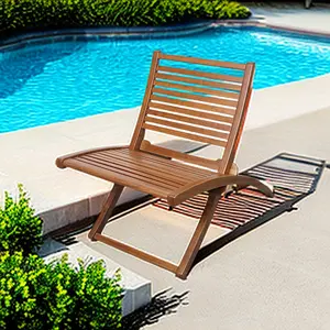 Chaise longue d'été en bambou légère pour le jardin et le camping Fauteuil inclinable à gravité zéro Chaise longue de plage pliante