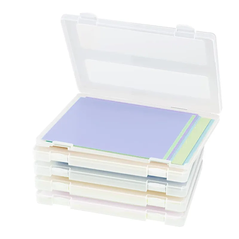 NISEVEN 4 adet/takım belgeler dergiler tutucu koleksiyon defteri kağıdı saklama kutusu es şeffaf plastik saklama kabı saklama kutusu A4 dosya taşınabilir proje durumda