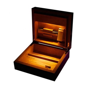 ROCKGEAR Smell Proof Wood Stash Peros LED Box Set with LED Light Rolling Tray Accessories
