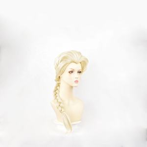 Vente chaude en gros Perruque de cosplay Elsa du film américain Frozen <span class=keywords><strong>Cheveux</strong></span> longs blonds Synthétique Résistante à la chaleur - Product Image 3