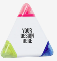 Ensemble de surligneurs triangulaires trois couleurs personnalisés avec logo 2027 – Cadeau promotionnel en gros