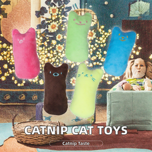 Juguetes Interactivos de Gamuza con Hierba Gatera para Gatos, Accesorios de Peluche Divertidos con Diseño de Dientes de Dibujos Animados para Mascotas - Product Image 3