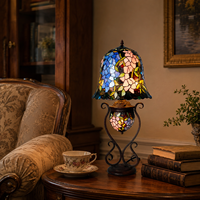Lampe de table moderne en verre teinté turc, lampe de lecture de bureau en fer rétro marocain pour chambre à coucher, salon, villa, hôtel, décoration intérieure
