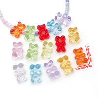 Cabochon translucide en forme d'ours gélifié à dos plat, couleur bonbon, pièce Decoden pour la décoration d'ongles