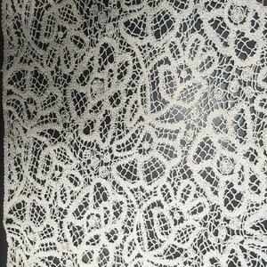 Tela nupcial de encaje blanco 2023 tela de encaje de red con cuentas de palabra a mano para vestido de novia - Product Image 3