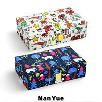 Boîte à bijoux rectangulaire de Noël multi-compartiments pour colliers, boucles d'oreilles, bagues, emballage cadeau personnalisé, vente en gros