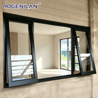 Fenêtre à auvent moderne Rogenilan, insonorisée, à rupture de pont thermique, en verre, extérieure, en aluminium, double vitrage, ventilée, fenêtres sur mesure