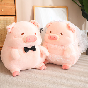 Gros Doux Couple Cochon Animal En Peluche Mariage Couronne Cochon En Peluche Jouet Cadeau D'anniversaire Doux Puissance Cochon Couple - Product Image 4