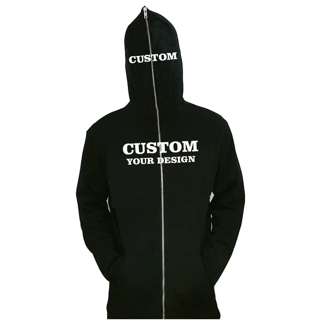 Fashion Men Full Face Zip Up Blank Sweater Jacket Coat Men's Full Zip Up Hoodie Customized Men Hoodie