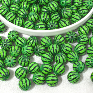 <span class=keywords><strong>Perles</strong></span> en vrac en acrylique imprimées, motif pastèque, à trou droit, pour la création <span class=keywords><strong>de</strong></span> bracelets, porte-clés et chaînes <span class=keywords><strong>de</strong></span> sacs - Product Image 2
