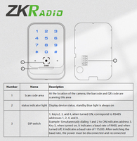 Lector de Control de Acceso por Código QR Sin Contacto con Certificación CE FCC, con RFID, USB, RS45 y Teclado para Seguridad en Campus Universitarios