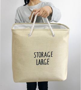 Thick Imitation Linen Storage <b>Basket</b> No Cover <b>Foldable</b> Fabric Organizer <b>Laundry</b> <b>Basket</b> for Clothes Toys - Product Image 1