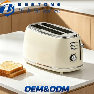 เครื่องปิ้งขนมปัง BESTONE 2 ช่อง รุ่น Long Slice สีครีม พร้อมตัวตั้งเวลาแบบกลไก ฟังก์ชั่นละลายน้ำแข็ง อุ่นอาหาร และยกเลิกการปิ้ง สำหรับใช้ในครัวเรือน - Product Image 1