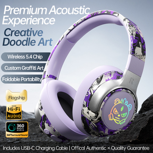 Tai nghe chụp tai Soyto T12 <span class=keywords><strong>Camo</strong></span> Graffiti <span class=keywords><strong>Bluetooth</strong></span> 5.4, âm thanh vòm 3D, nhẹ, dành cho chơi game và nghe nhạc, dành cho thanh thiếu niên và người lớn - Product Image 3