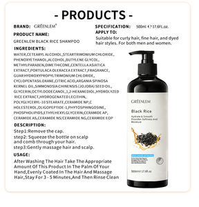 Champú con Extracto de Arroz Negro Natural - Fortalece el Cabello, Reduce la Rotura, Nutre el Cuero Cabelludo - Product Image 6
