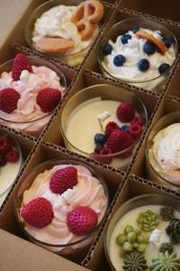 Gâteau de luxe pots de fantaisie crème glacée pomme <span class=keywords><strong>cidre</strong></span> beignet parfumé à la main paraffine cire de soja bol de céréales nourriture simulée Dessert bougie - Product Image 5