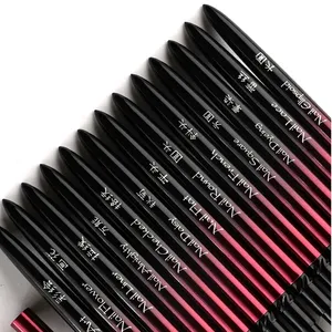 13Style Black Red Gradient Handle Nail Drawing Brushes For Manicure Lines Painting Gradient UV GEL Extension <b>Builder</b> Drawing Pen - Product Image 5