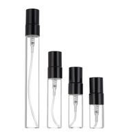 Flacons de parfum de luxe en verre transparent épais carrés avec bouchon à vis, étiquette privée, vides, 10 ml, 15 ml, pour le décantage