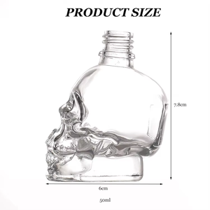 Transparent 50ml Frosted Black <strong>Skull</strong> Essential Oil Dropper <strong>Glass</strong> <strong>Bottle</strong> for Cosmetics Screen Printing Perfumes Other Liquids - Product Image 4
