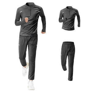 Giacca da ginnastica sportiva da <span class=keywords><strong>uomo</strong></span> con cerniera pantaloni Casual tuta da <span class=keywords><strong>Fitness</strong></span> stampata per la primavera ampia compressione di stile sportivo Casual - Product Image 3