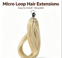 Vente en gros directe usine d'extensions de cheveux naturels micro, extensions de cheveux bouclés micro loop, extensions de cheveux bouclés micro link