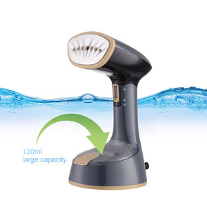 Plancha de vapor portátil de mano, plancha eléctrica plegable negra con cepillo, para ropa, con tanque de agua y accesorios. - Product Image 3